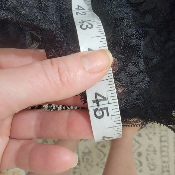 Vintage Lady Leonora Black Lace Trim Nylon Slip Midi Dress Sz 36 US 10 Goth Sexy - Picture 13 of 16
